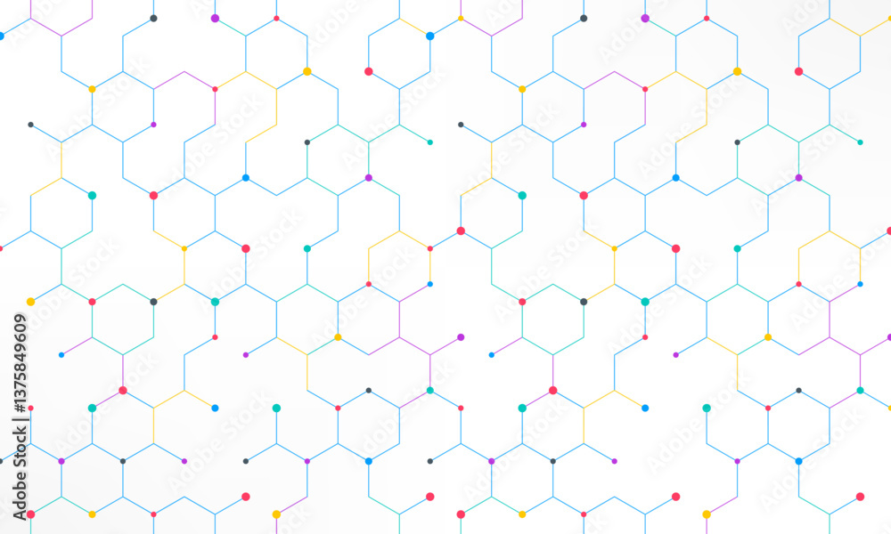 Aufkleber Abstract vector background with a seamless pattern of simple geometric shapes. Stylish vector texture