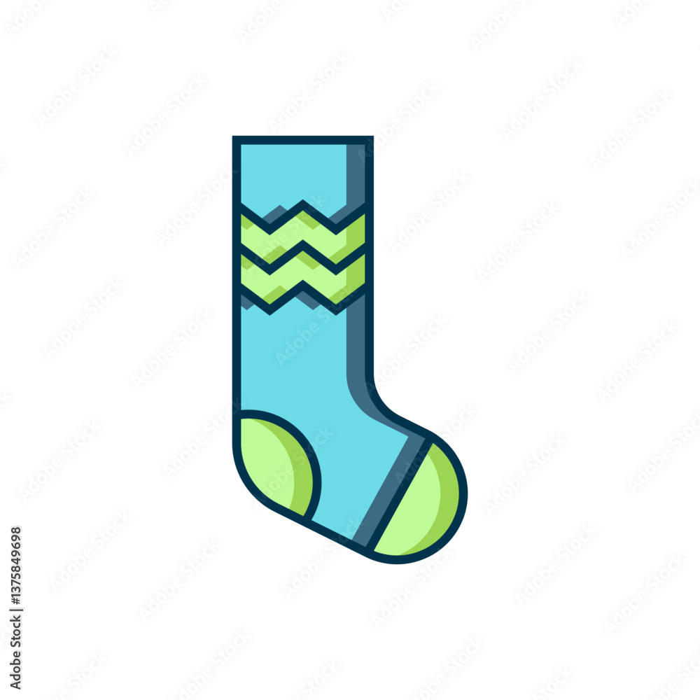 Poster filled outline socks icon isolated on white background. flat filled outline style with shadow. vecto