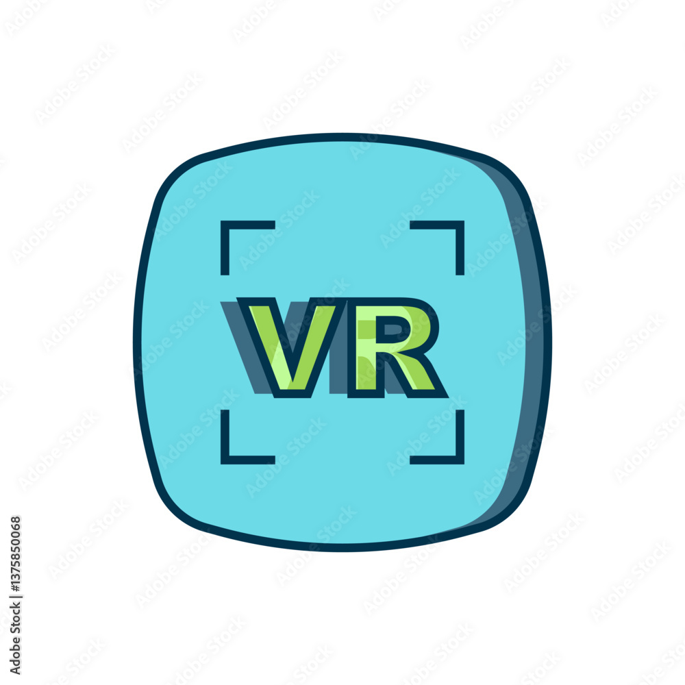 Poster filled outline virtual reality icon isolated on white background. futuristic vr head-up display desi