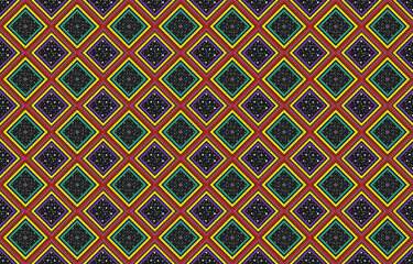 Colored retro Navajo tribe vector seamless pattern. Aztec Fancy Geometric Art Print. Wallpaper, Fabric Design, Fabric, Paper, Cover, Textile, Weave, Wrap