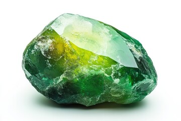 Fototapeta premium A vibrant green fluorite crystal, showcasing its stunning clarity and unique formations.