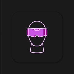 Filled outline Virtual reality glasses icon isolated on black background. Stereoscopic 3d vr mask. Optical head mounted display. Flat filled outline style with shadow. Vector