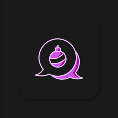 Filled outline Christmas ball icon isolated on black background. Merry Christmas and Happy New Year. Flat filled outline style with shadow. Vector