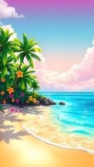 Tropical Sunset Beach Paradise