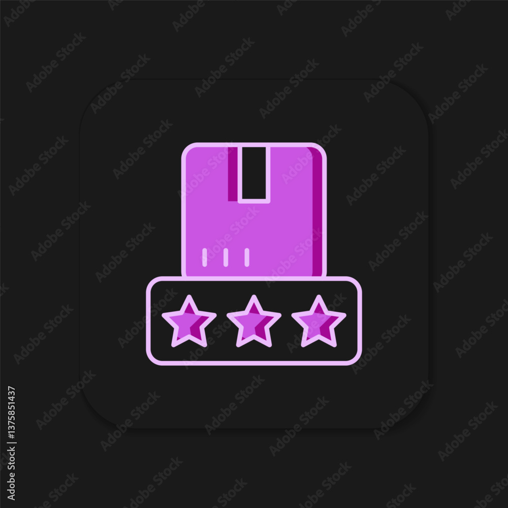 Poster filled outline consumer or customer product rating icon isolated on black background. flat filled ou