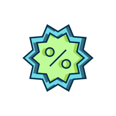 Filled outline Discount percent tag icon isolated on white background. Shopping tag sign. Special offer sign. Discount coupons symbol. Flat filled outline style with shadow. Vector