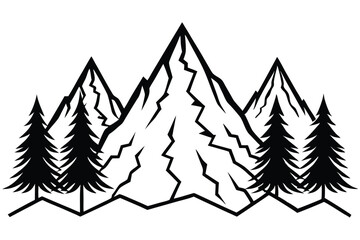 Obraz premium Mountain Silhouette Vector Design.