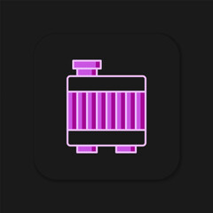 Filled outline Car radiator cooling system icon isolated on black background. Flat filled outline style with shadow. Vector