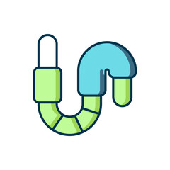 Filled outline Worm icon isolated on white background. Fishing tackle. Flat filled outline style with shadow. Vector
