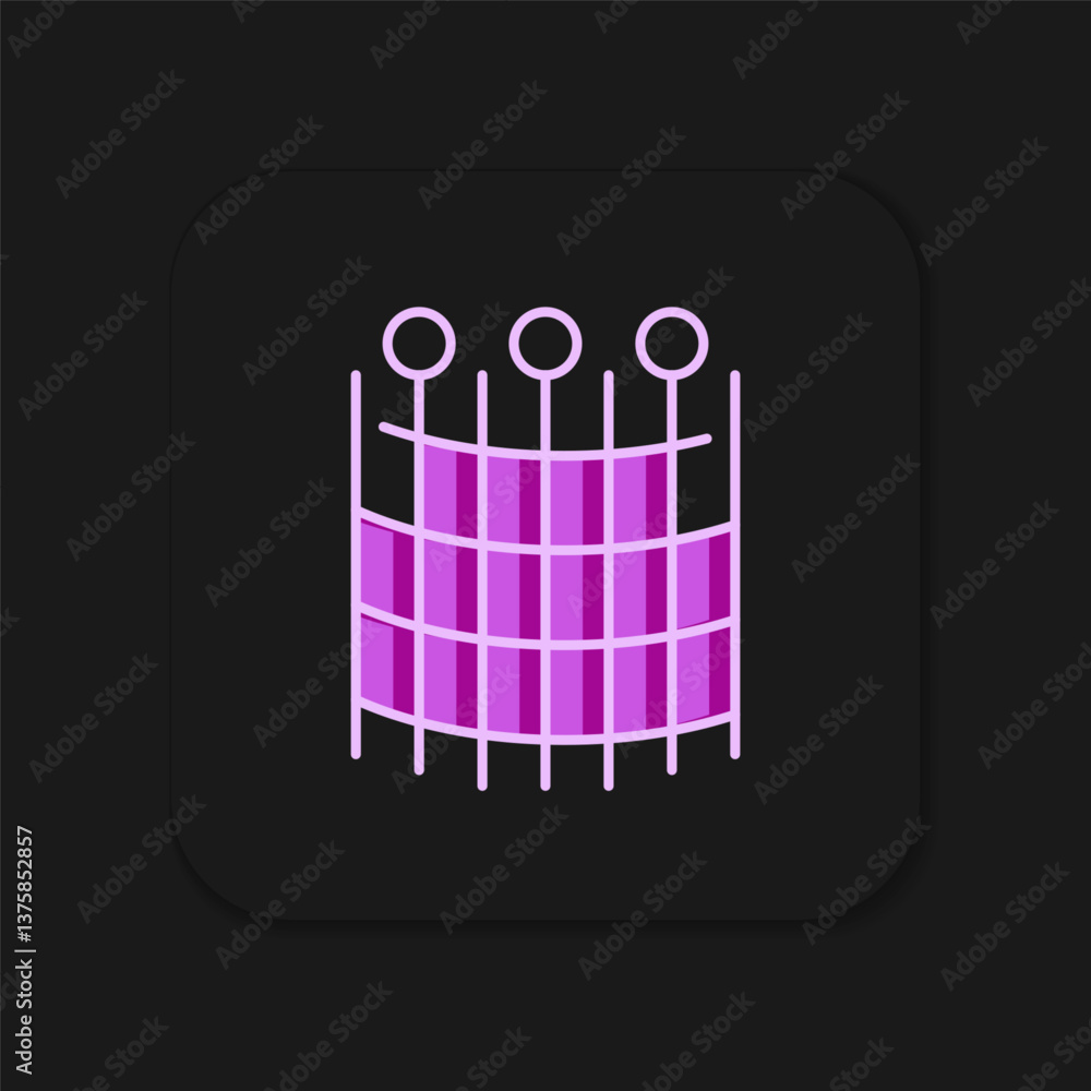 Poster filled outline fishing net pattern icon isolated on black background. fishing tackle. flat filled ou