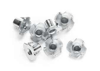 Tee nuts isolated on white background