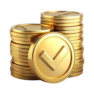 recommend clip art: 3d realistic gold coin, stack of gold coin money, coin silhouette with transparent background