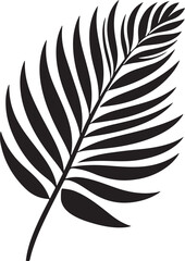 Fototapeta premium Silhouette vector of tropical leaves, featuring elegant exotic foliage, perfect for botanical designs, nature-inspired art, floral patterns, backgrounds, and decor.
