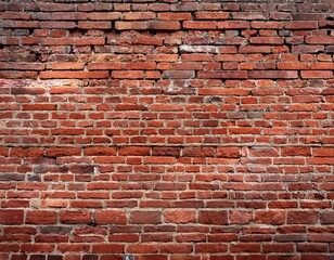 Obraz premium old red brick wall background wide panorama of masonry