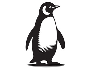 silhouette vector penguin logo design, penguin logo icon silhouette, ice polar penguin logo silhouette vector, logo design of black penguin icons isolated on white background