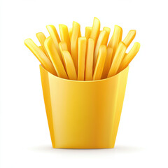 french fries on white background 