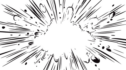 Explosion Border Isolated on White Background – Dynamic Blast Effect