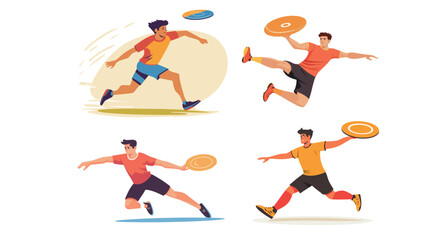 Extreme Frisbee Player Vector Graphic Design – Dynamic Sports Silhouette