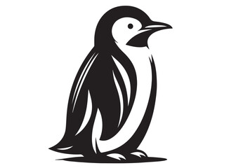 silhouette vector penguin logo design, penguin logo icon silhouette, ice polar penguin logo silhouette vector, logo design of black penguin icons isolated on white background