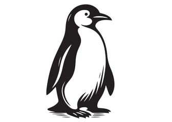 silhouette vector penguin logo design, penguin logo icon silhouette, ice polar penguin logo silhouette vector, logo design of black penguin icons isolated on white background