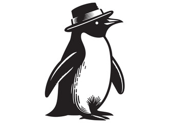 silhouette vector penguin logo design, penguin logo icon silhouette, ice polar penguin logo silhouette vector, logo design of black penguin icons isolated on white background