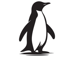 silhouette vector penguin logo design, penguin logo icon silhouette, ice polar penguin logo silhouette vector, logo design of black penguin icons isolated on white background