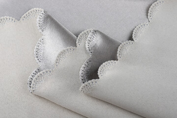 Polyester fabric blend lace craft texture