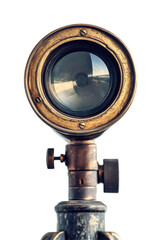 Isolated Antique Brass Telescope