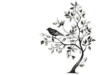 Isolated Bird on Tree