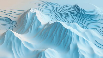 Obraz premium Abstract Mountain Ridge: A captivating and ethereal view of an abstract mountain ridge, with undulating peaks and valleys. The scene is characterized by cool, calming tones.