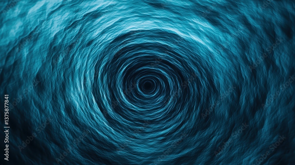 Poster a mesmerizing deep blue vortex of swirling water, creating a captivating sense of depth and movement