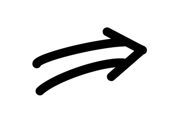 シンプルな手書きの矢印　黒　ベクター
