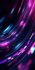 Abstract digital waves with vibrant neon lights