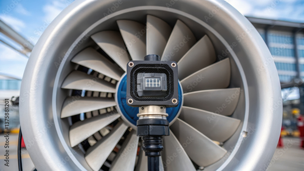 Aufkleber high tech clean technology is showcased in this featuring jet engine turbine with intricate blades a
