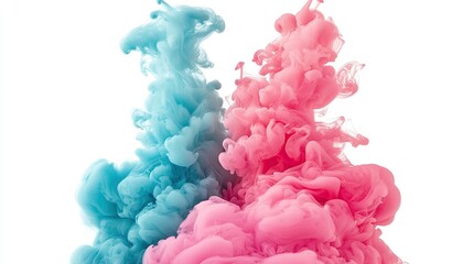 Obraz premium Pink and blue ink swirling, abstract background, vibrant colors, design element (2)