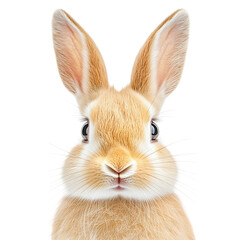 Obraz premium Minimalist Easter rabbit head with tiny whiskers, isolated on white background