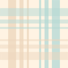 Seamless tartan plaid pattern in soft pastel beige and mint green. Classic checkered textile design for fabric, wallpaper, wrapping paper, and digital backgrounds.