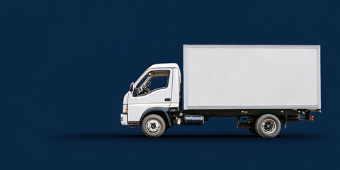 Front-side view of a white box truck with polished clean design