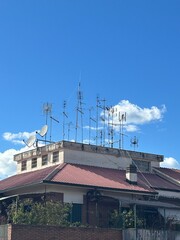 Fototapeta premium satellite dish on the roof