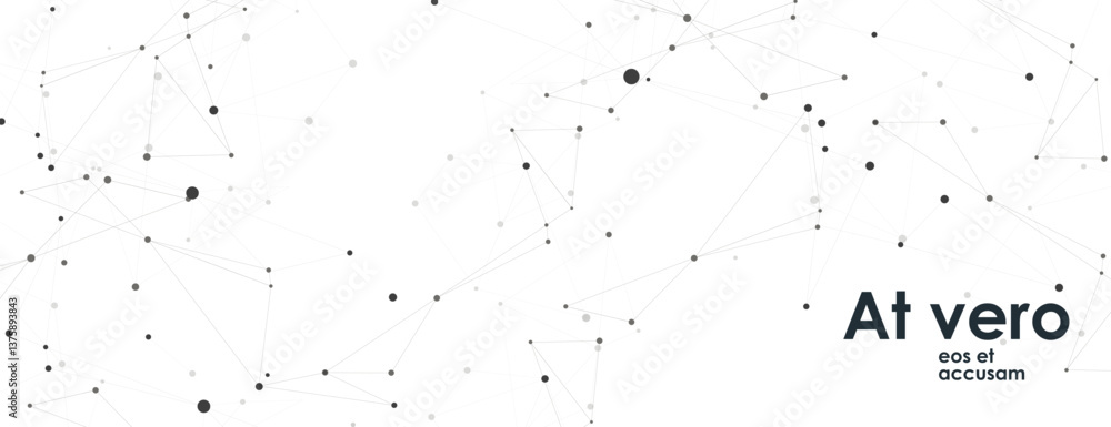 Poster Abstract connected dots and lines background. Technology concept