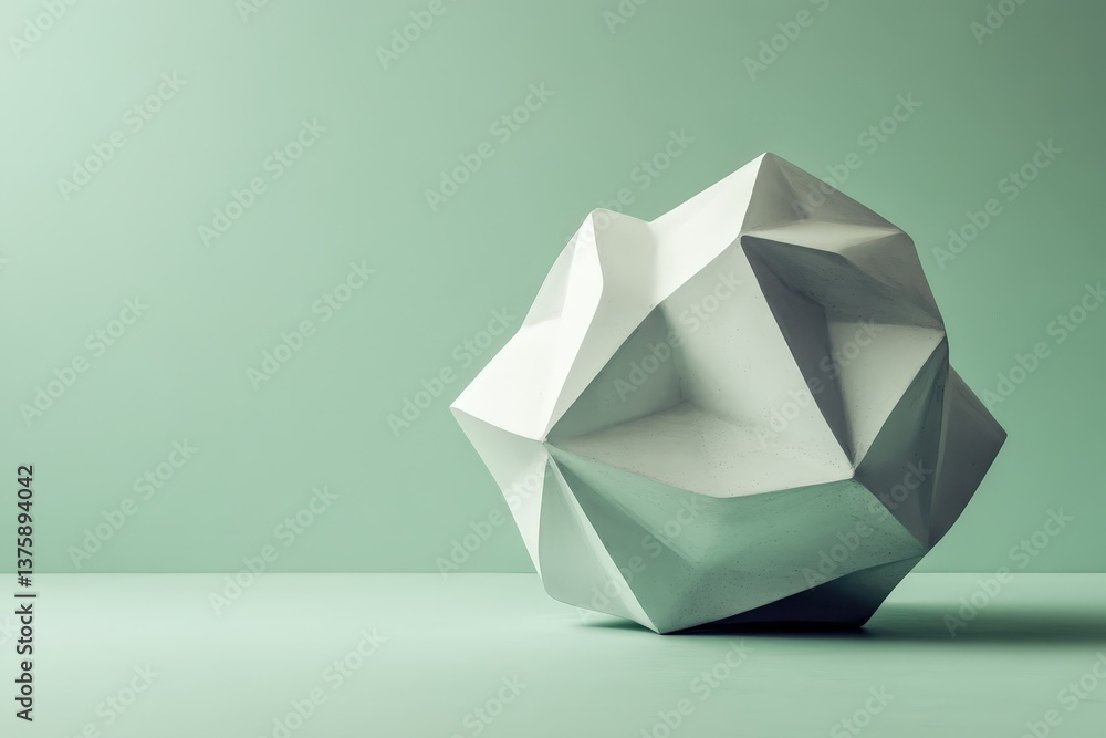 Poster an abstract geometrical white sculpture with interesting angular shapes