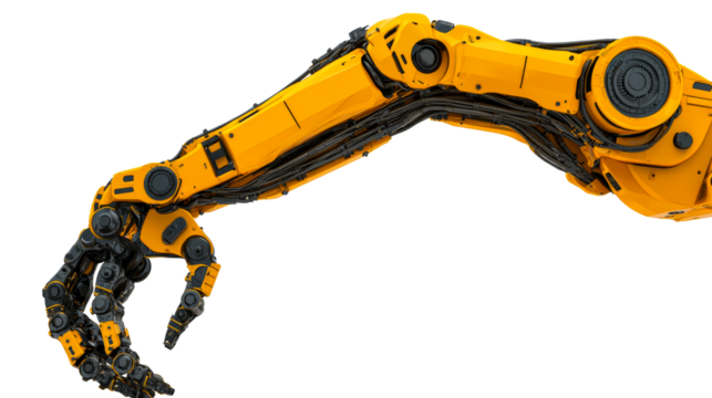 Robot arm, mechanical hand, industrial design, automation technology, cut out transparent
