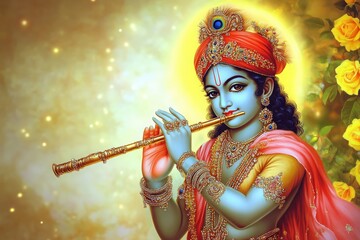 Lord Krishna Playing the Flute
