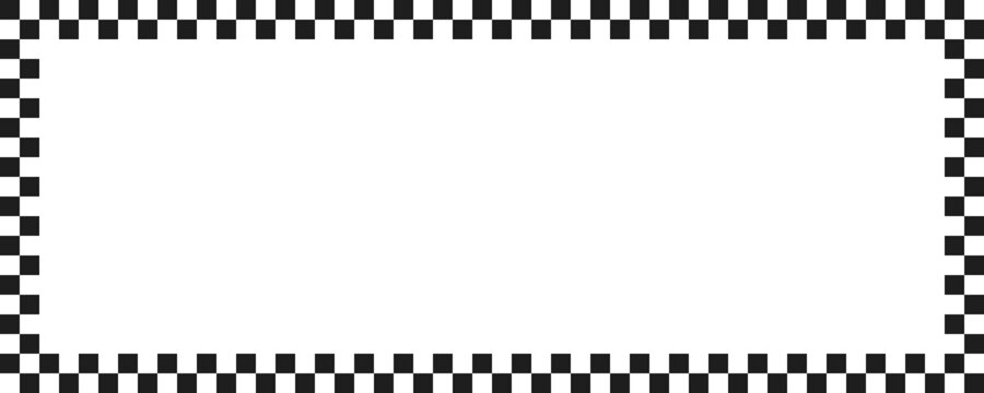 Checker border frame pattern vector illustration isolated on transparent background.