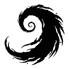Naklejka premium Swirling hurricane silhouette in black and white, natural phenomena