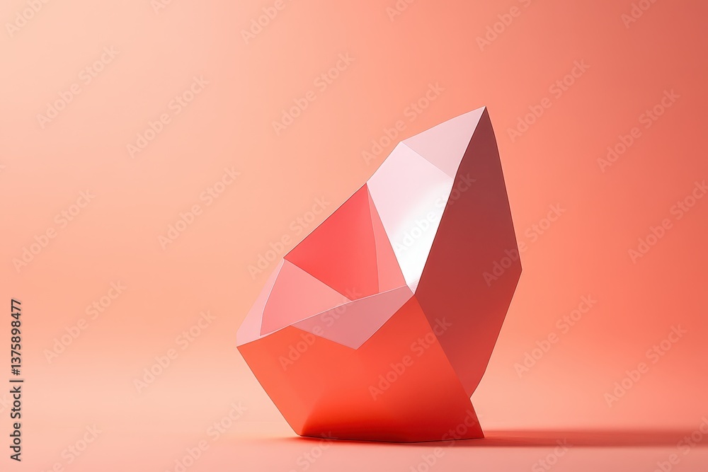 Poster a geometric abstract shape is set against a solid background