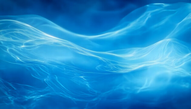 Blue abstract background with soft curves. swirling, blue wave with translucent ripples.