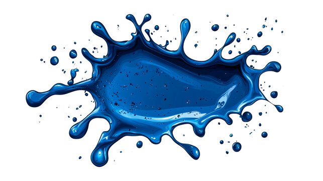 Splash of Blue Paint, Artistic Liquid Burst, Cut Out Transparent