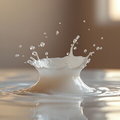 Stunning Close-Up of Milk Splashing in Creamy White Liquid