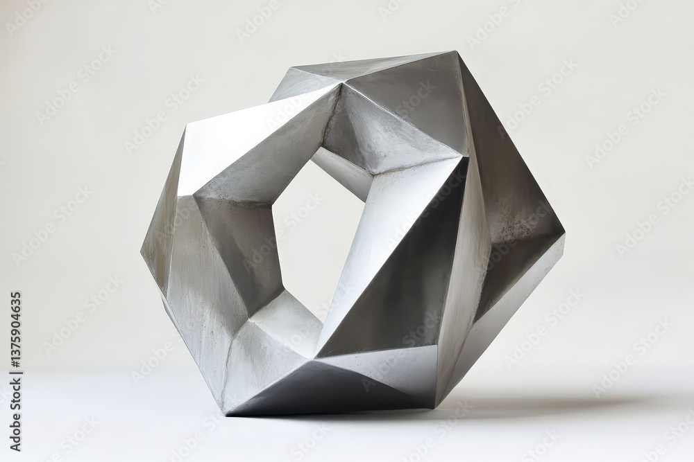 Poster a geometrically complex sculpture constructed from many triangular facets
